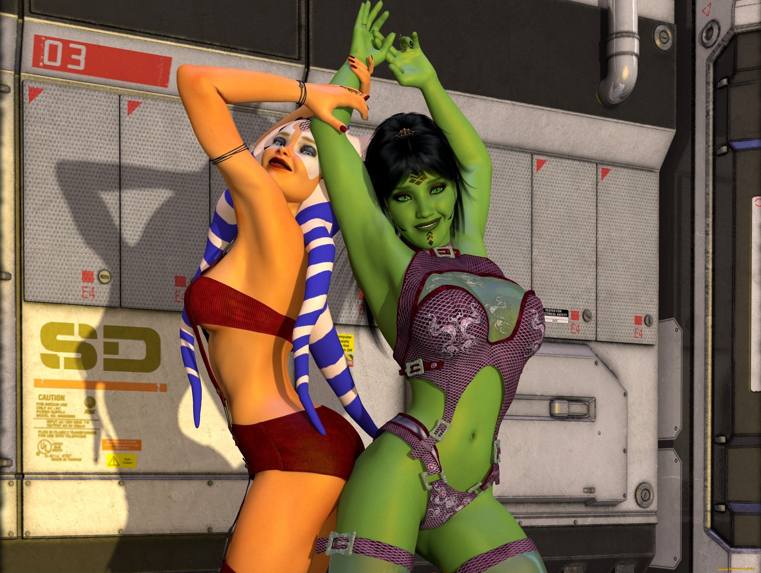 3д, графика, существа, , creatures, девушки, взгляд, фон