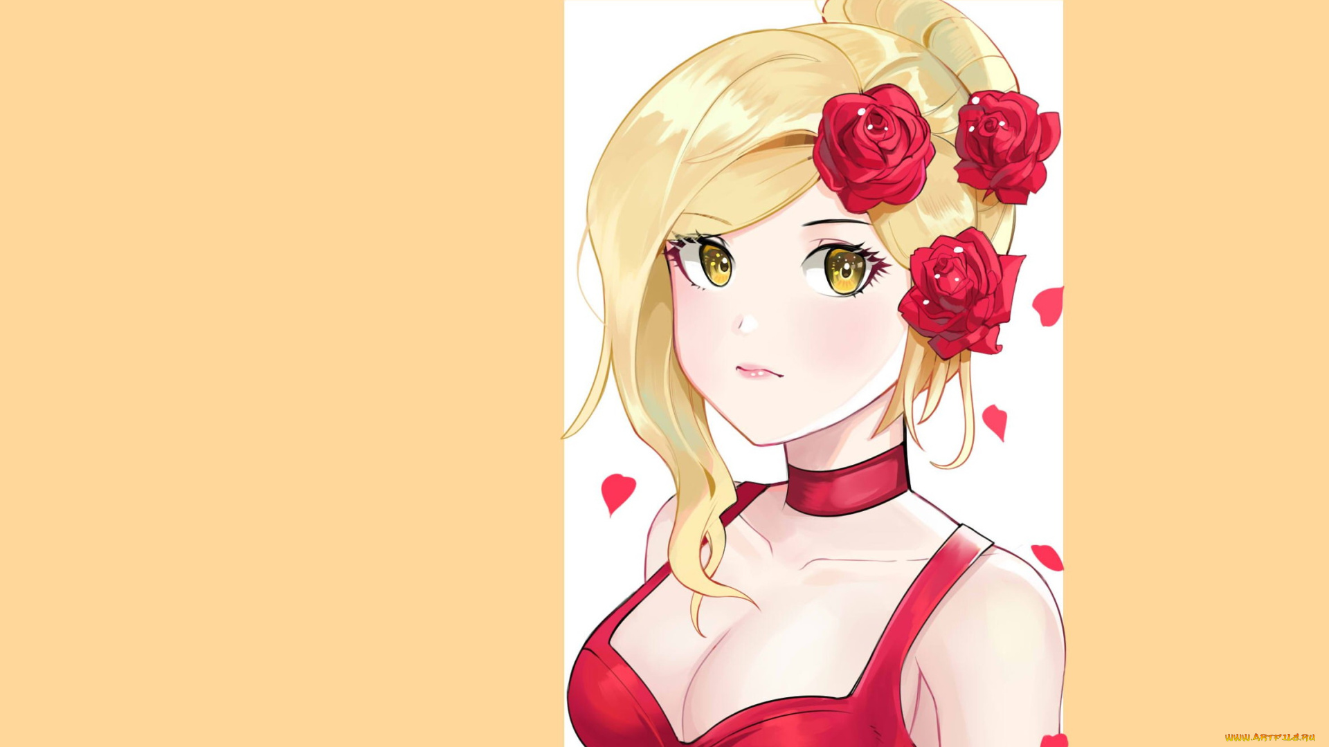 видео, игры, league, of, legends, девушка, розы