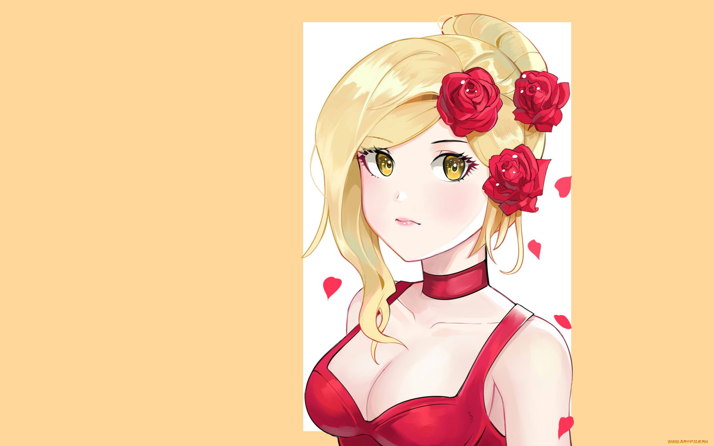 видео, игры, league, of, legends, девушка, розы