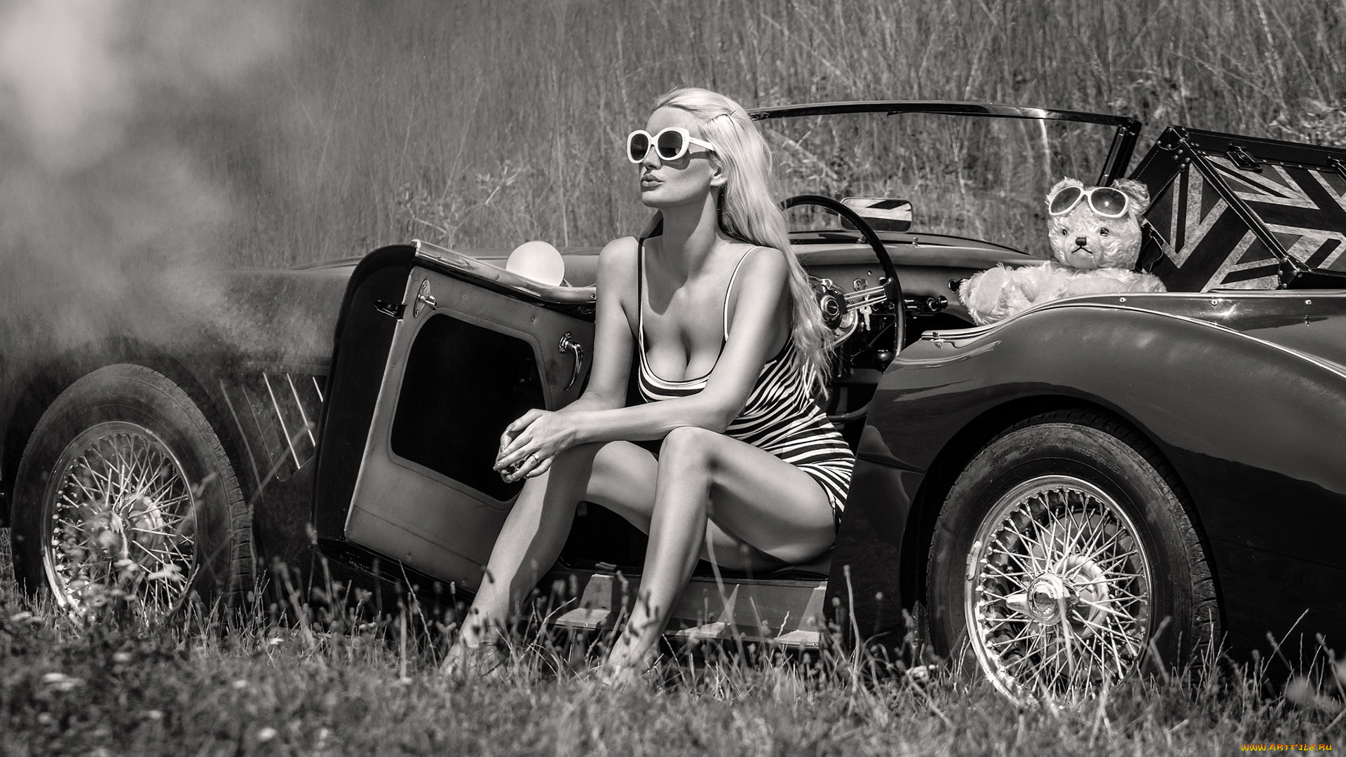 автомобили, -авто, с, девушками, austin, healey