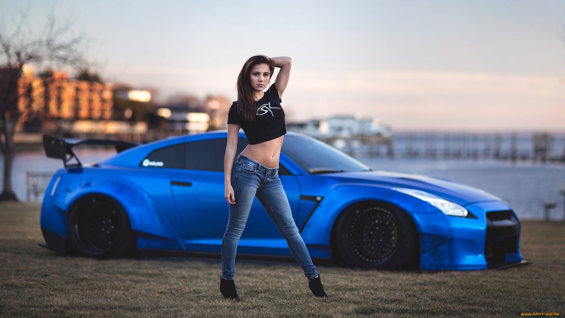 автомобили, -авто, с, девушками, nissan, gt-r