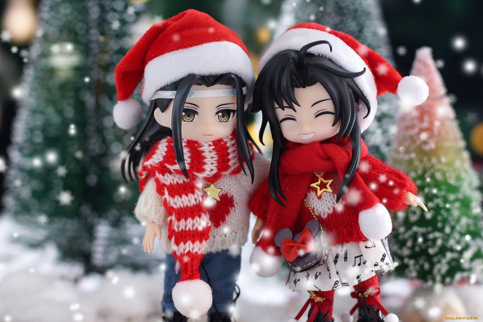 разное, куклы, вэй, усянь, лань, ванцзы, костюмы, снег, ёлки