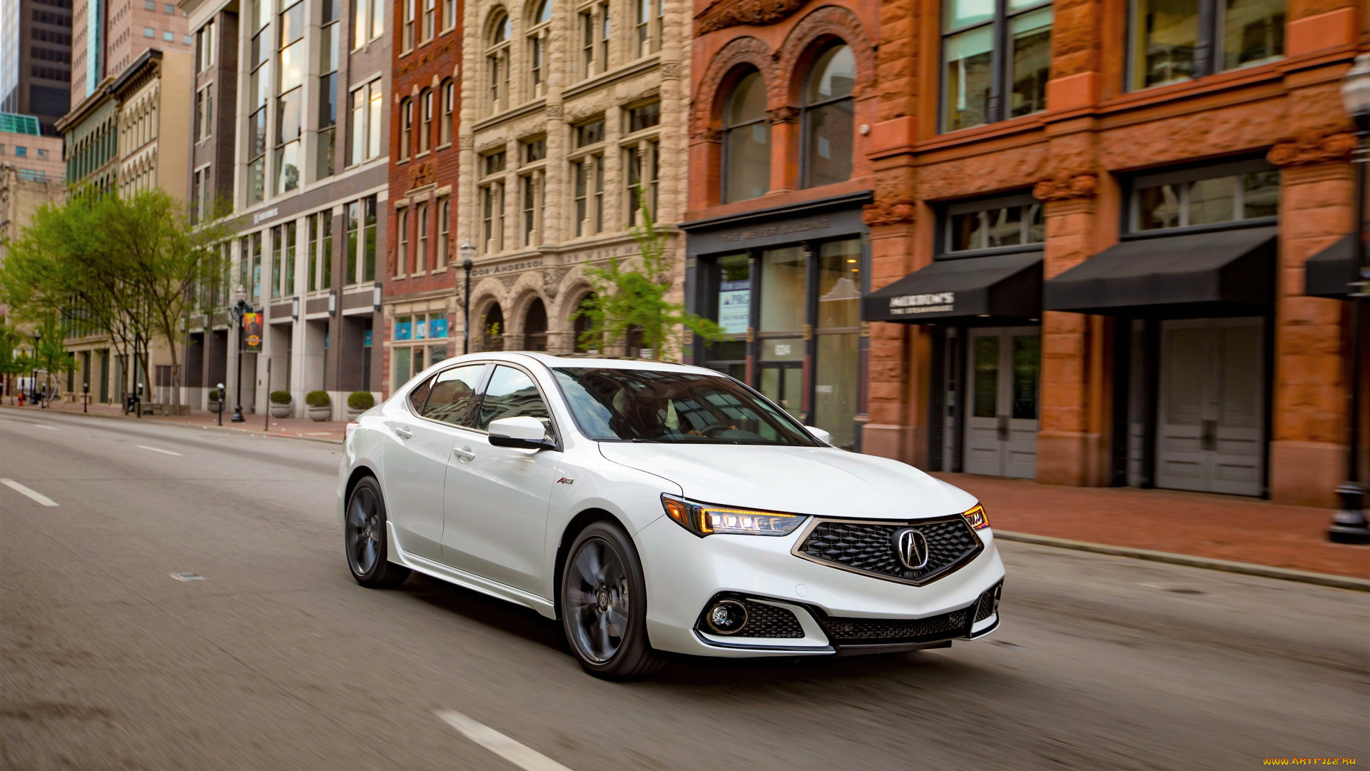 acura, tlx, a-spec, 1, 2018, автомобили, acura, белый, улица, здания