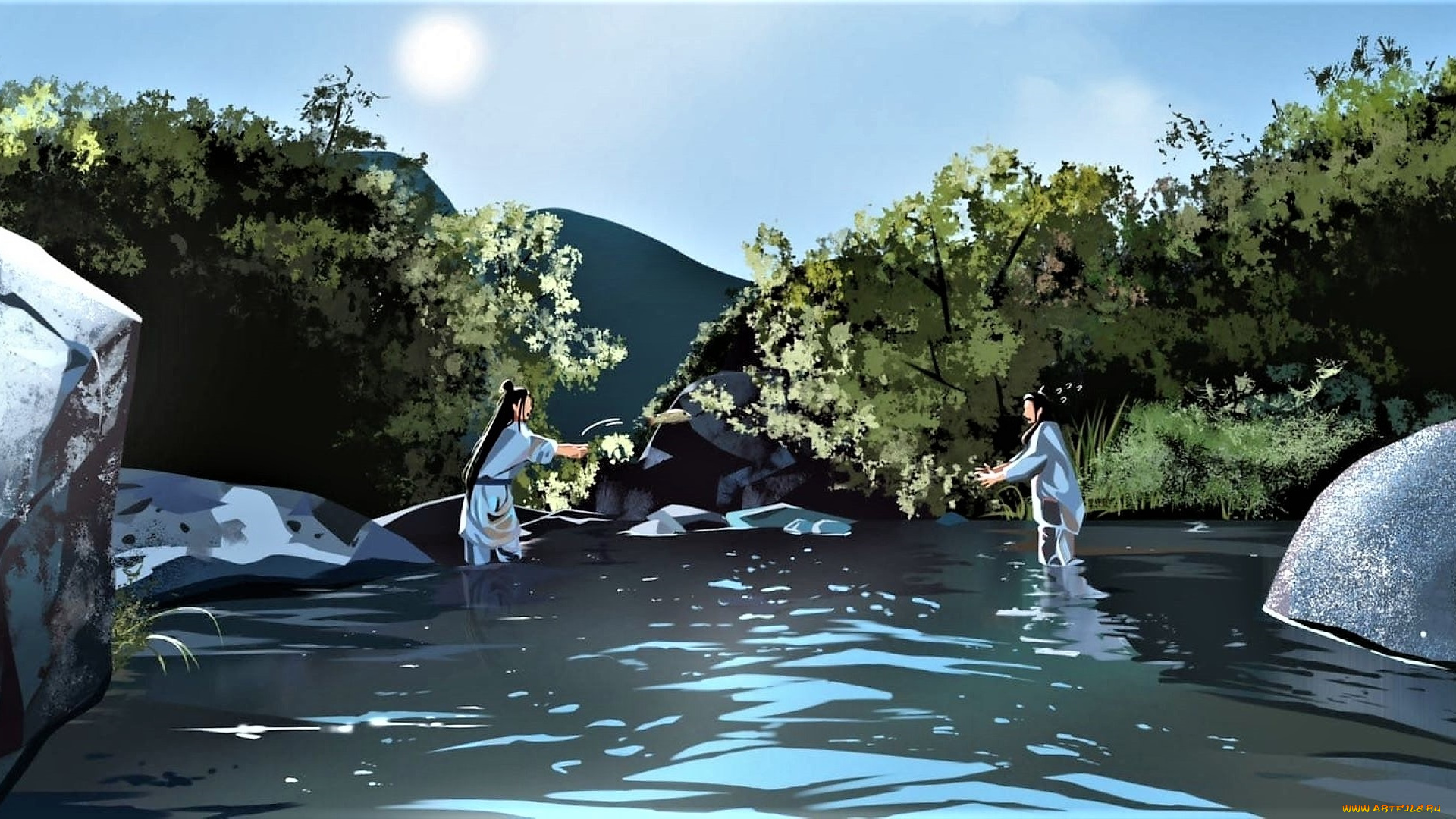 аниме, mo, dao, zu, shi, вэй, усянь, не, хуайсан, ручей, рыба