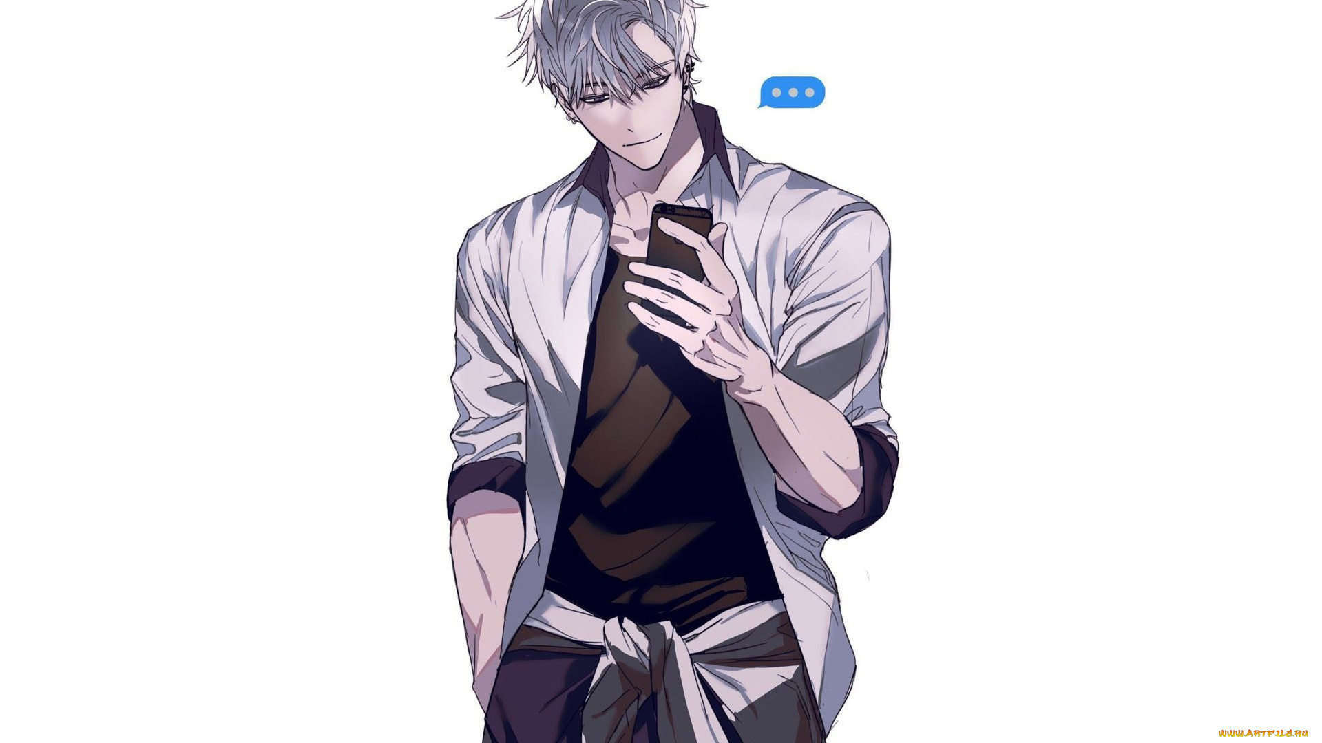аниме, unknown, , другое, , парень, телефон