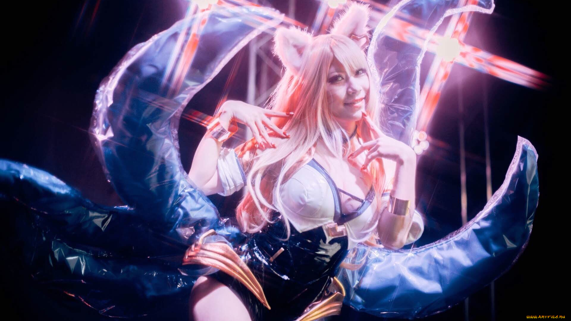 девушки, -, креатив, , косплей, костюм, образ, хвосты