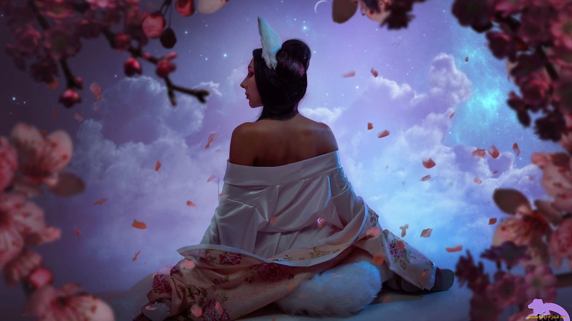 девушки, ольга, кожевникова, , lady, bell, образ, костюм, облака, ветки, цветение