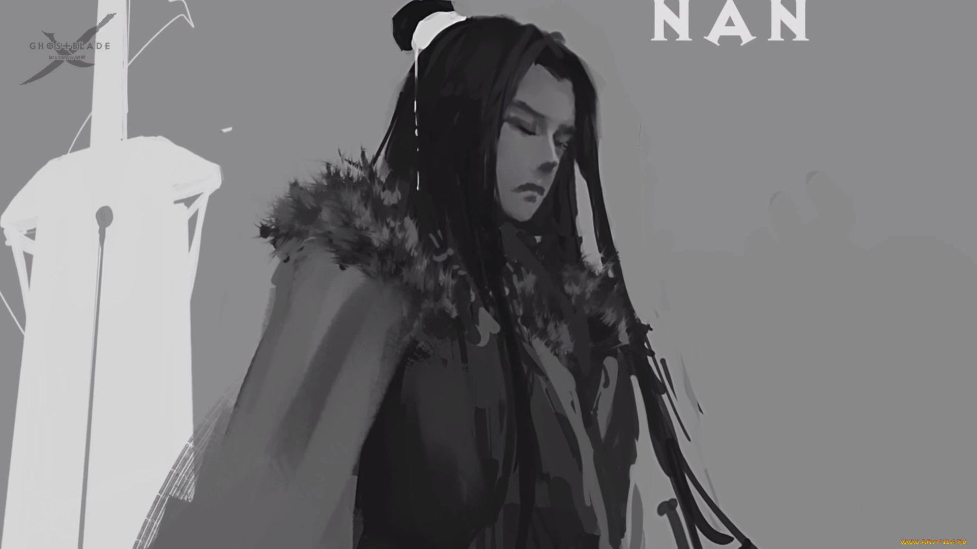 фэнтези, _ghost, blade, , , призрачный, клинок, девушка, меч, нан