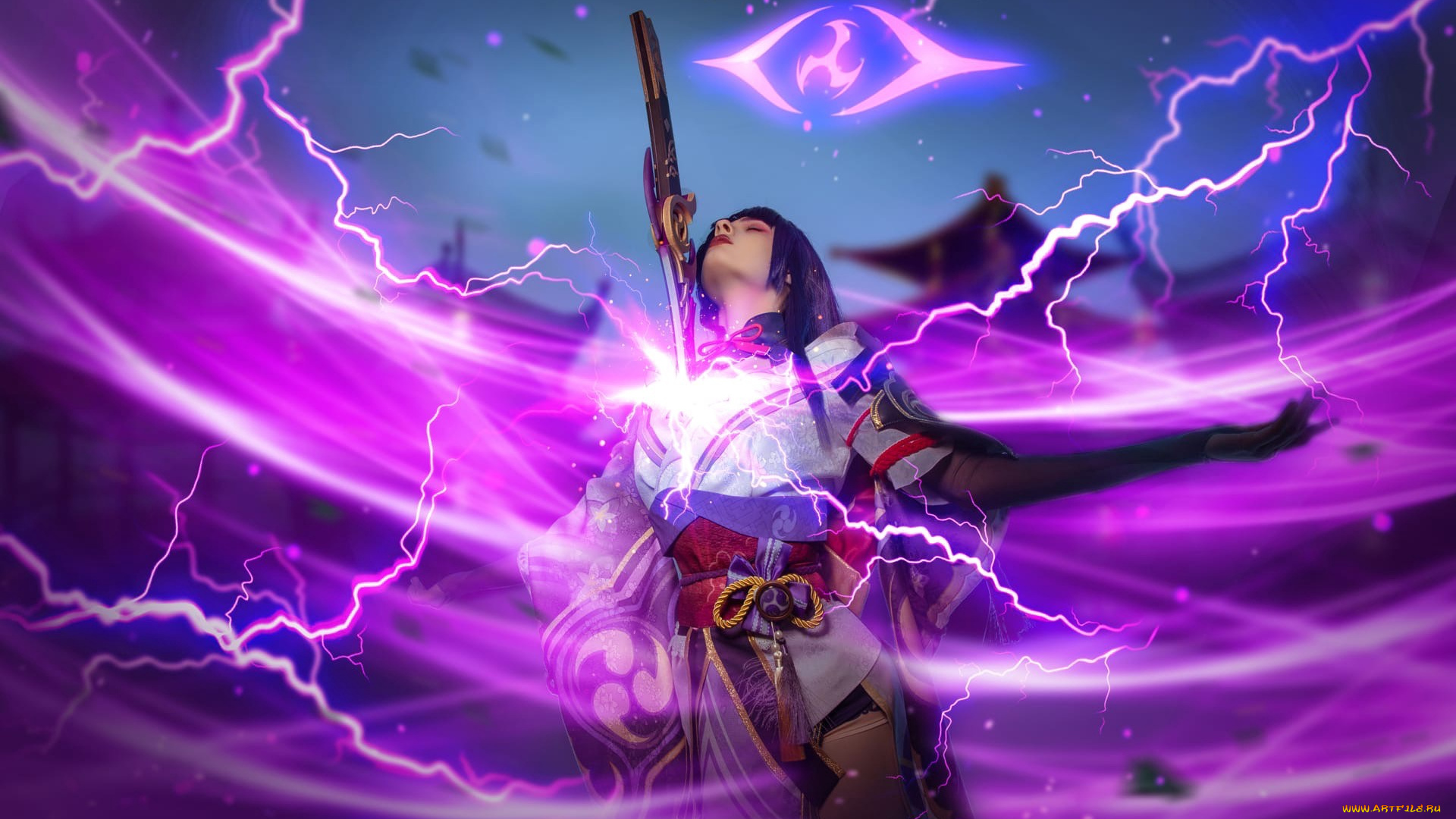 kurumirori, девушки, -, креатив, , косплей, образ, костюм, молнии, магия