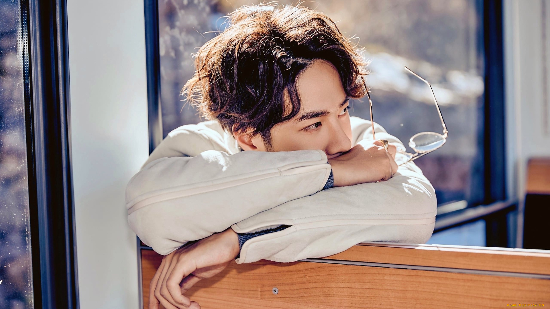 мужчины, wang, yi, bo, актер, куртка, очки, автобус