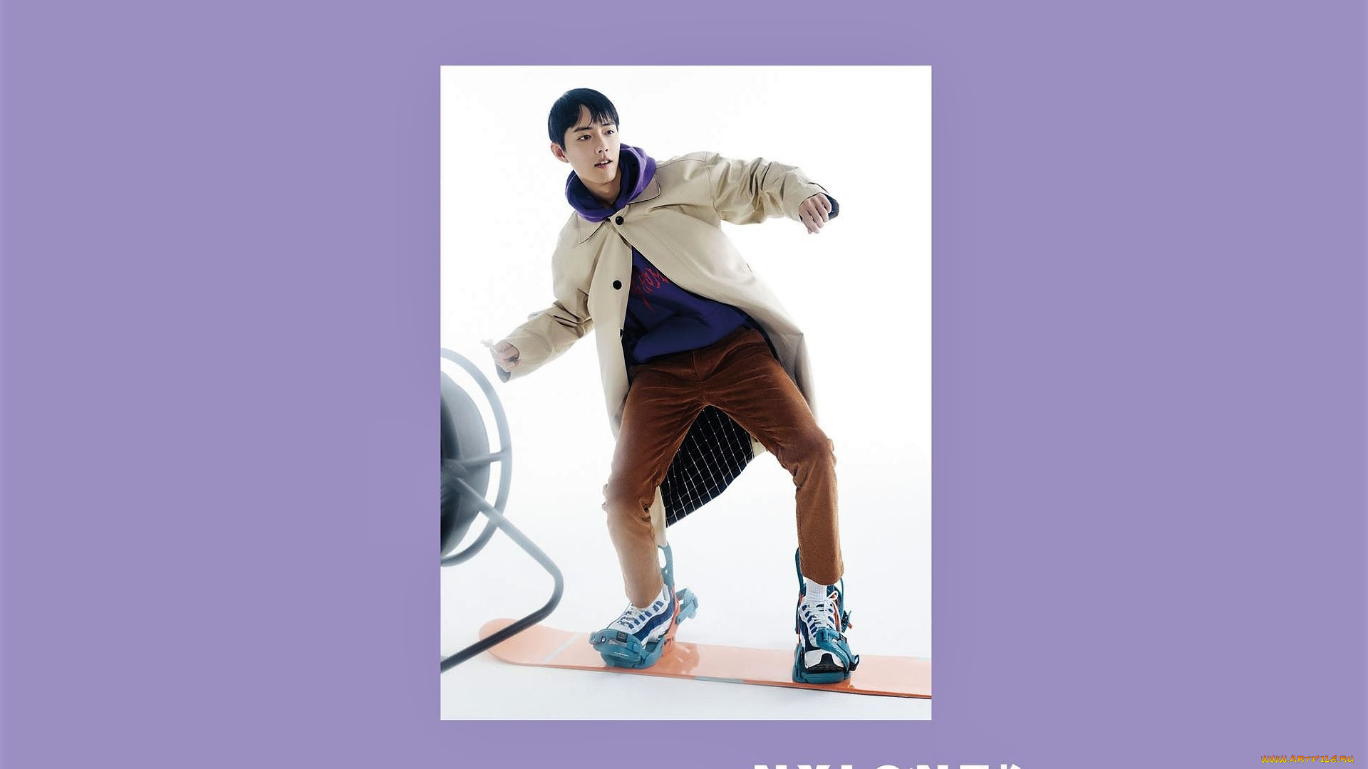 мужчины, xiao, zhan, плащ, вентилятор, доска