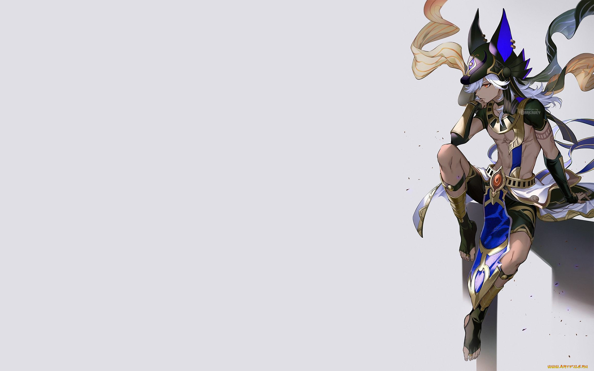 аниме, genshin, impact, парень, маска