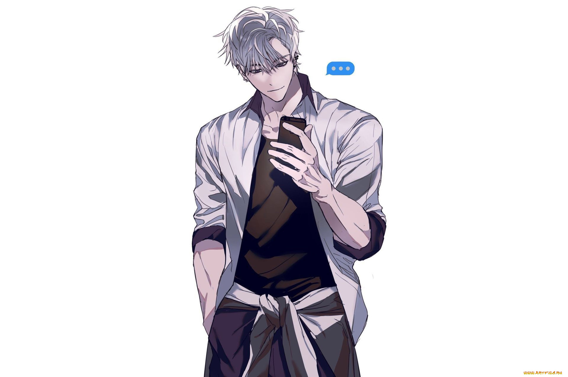 аниме, unknown, , другое, , парень, телефон
