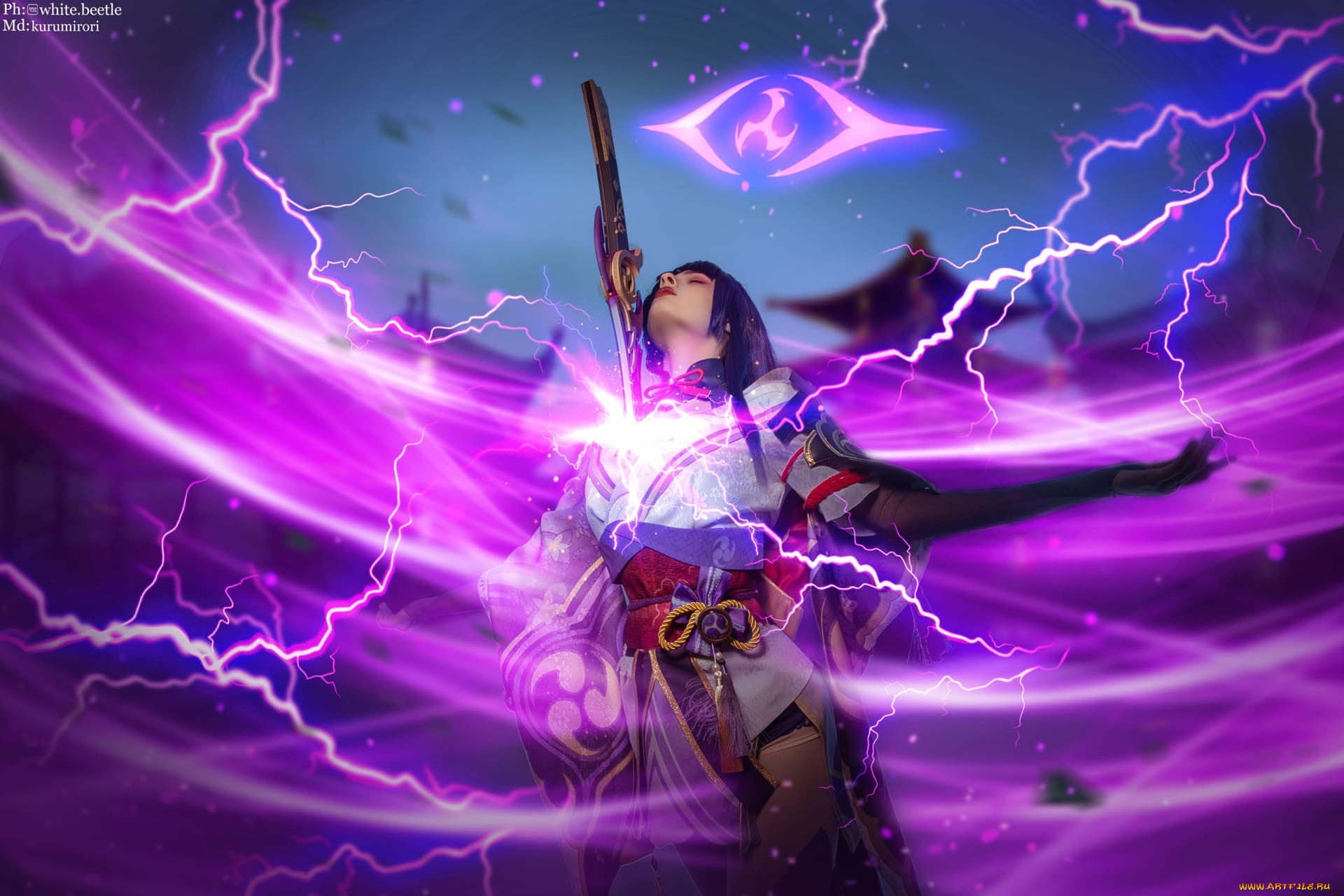 kurumirori, девушки, -, креатив, , косплей, образ, костюм, молнии, магия