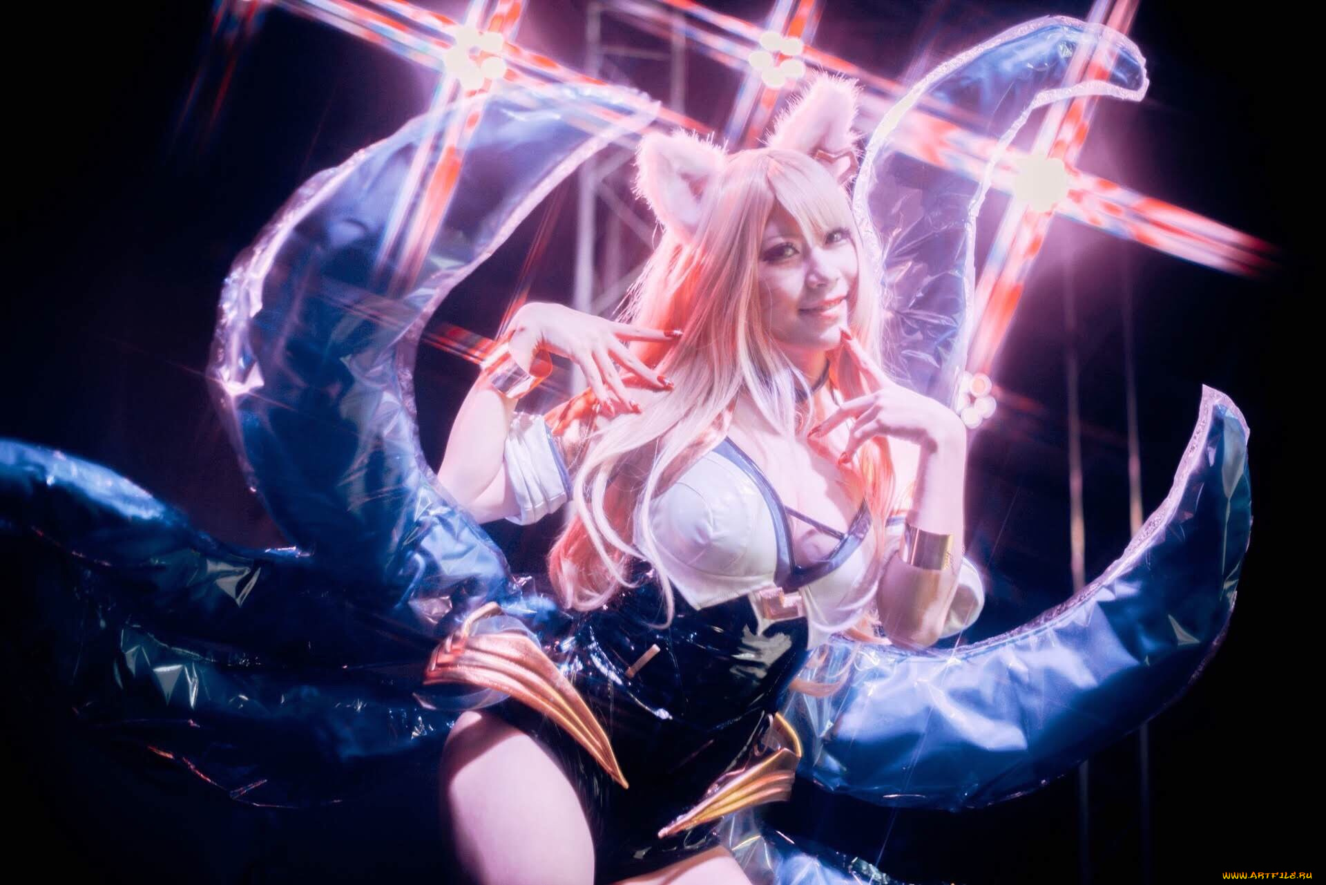 девушки, -, креатив, , косплей, костюм, образ, хвосты