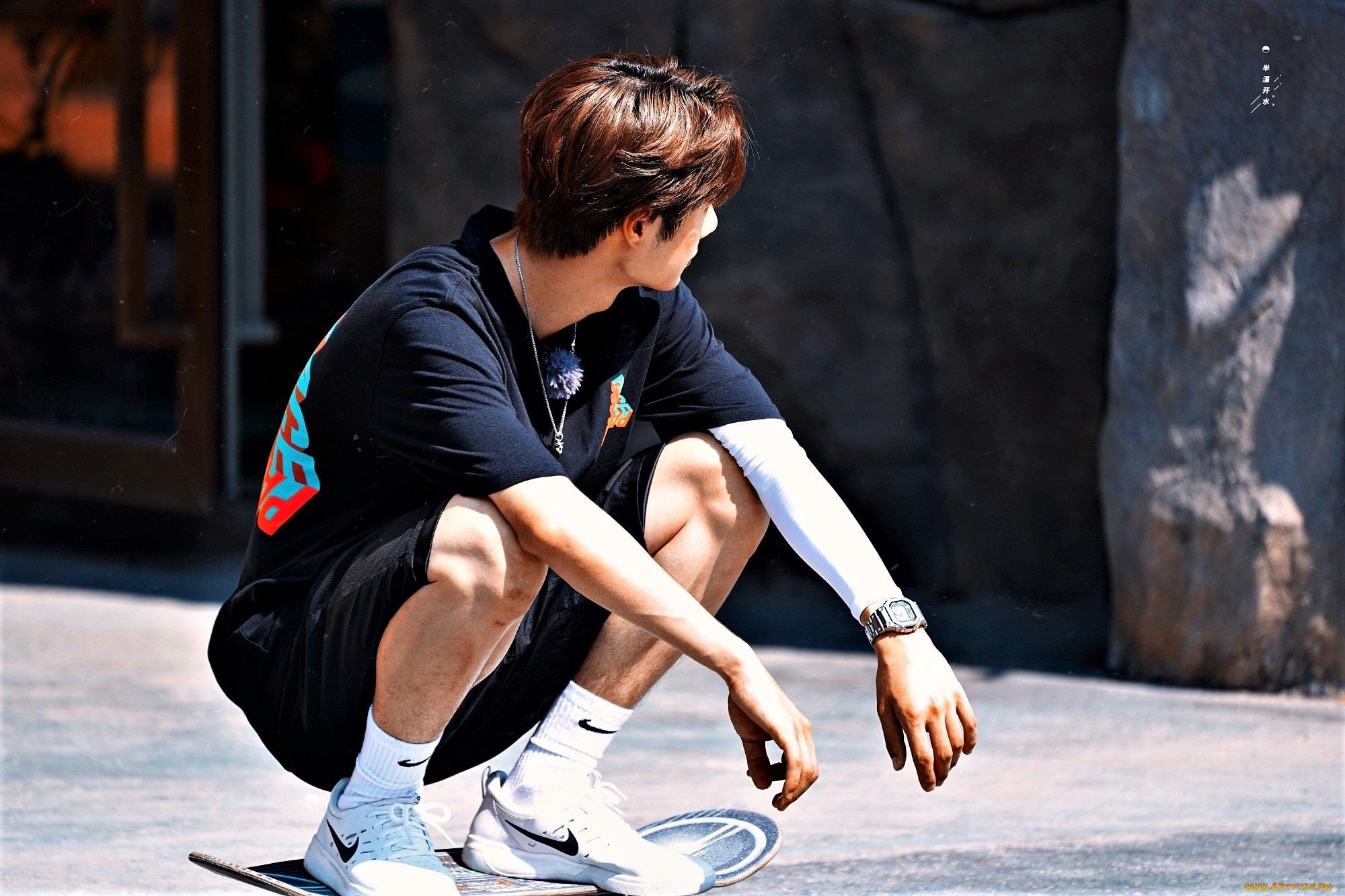 мужчины, wang, yi, bo, актер, скейт