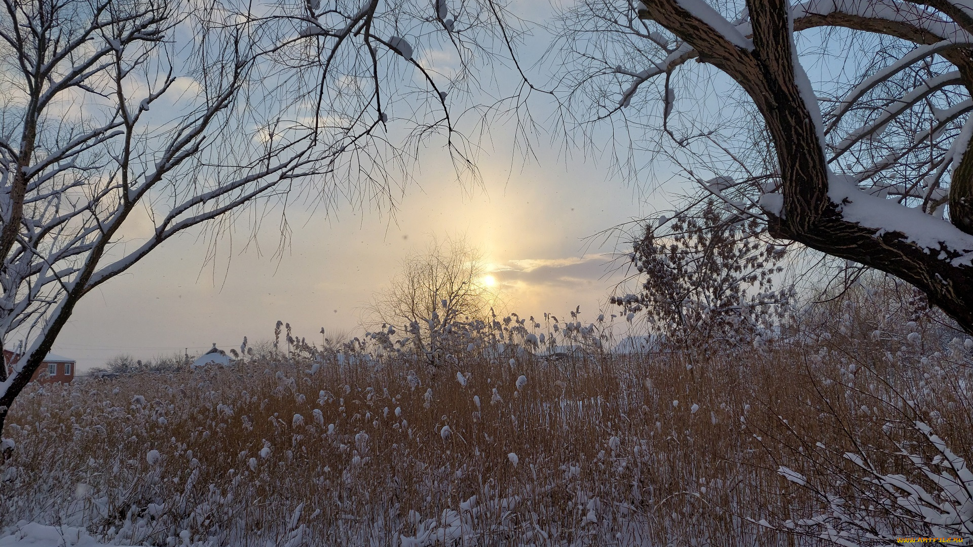 природа, восходы, закаты, зима, снег
