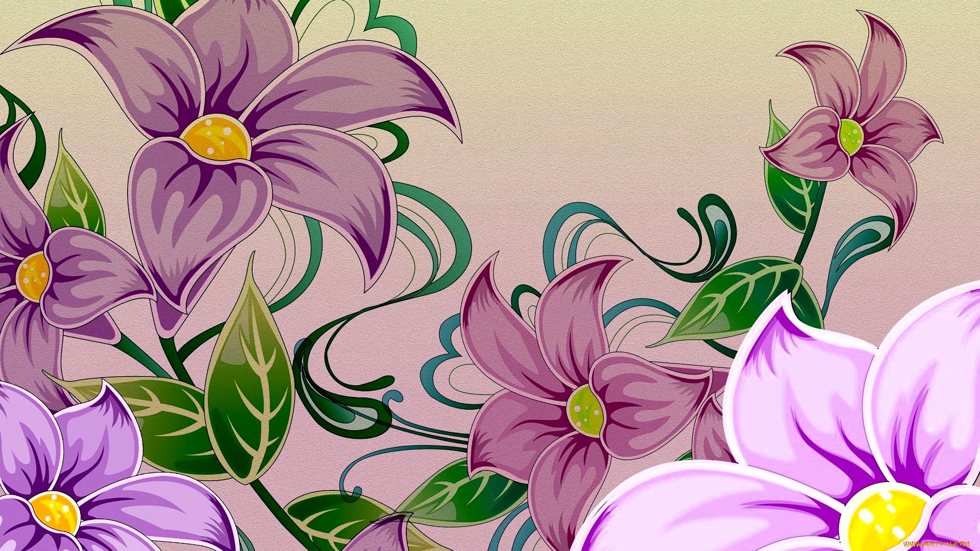 рисованное, цветы