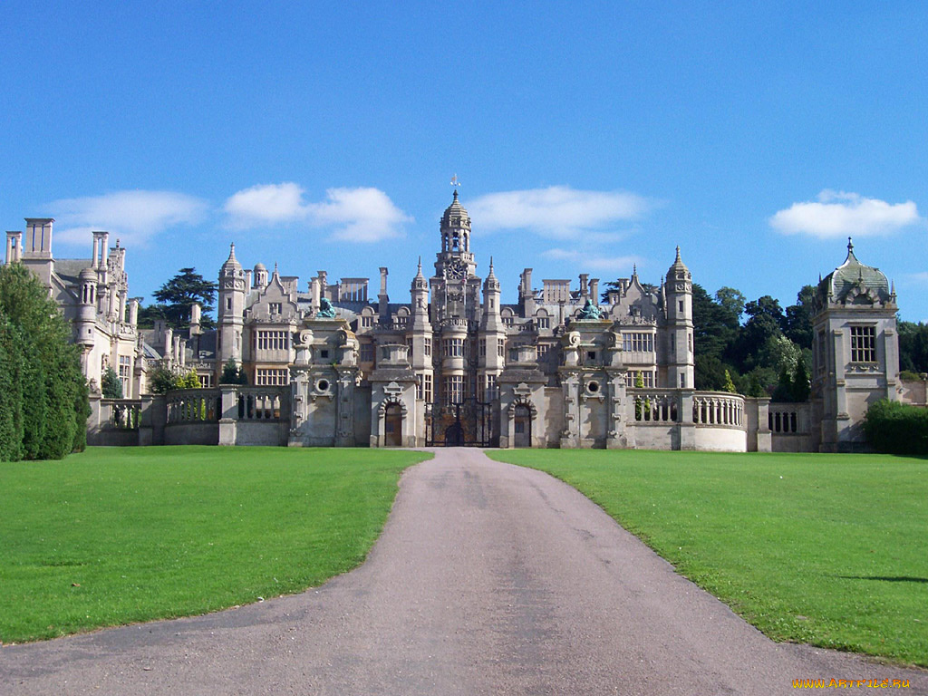 harlaxton, manor, uk, города, дворцы, замки, крепости