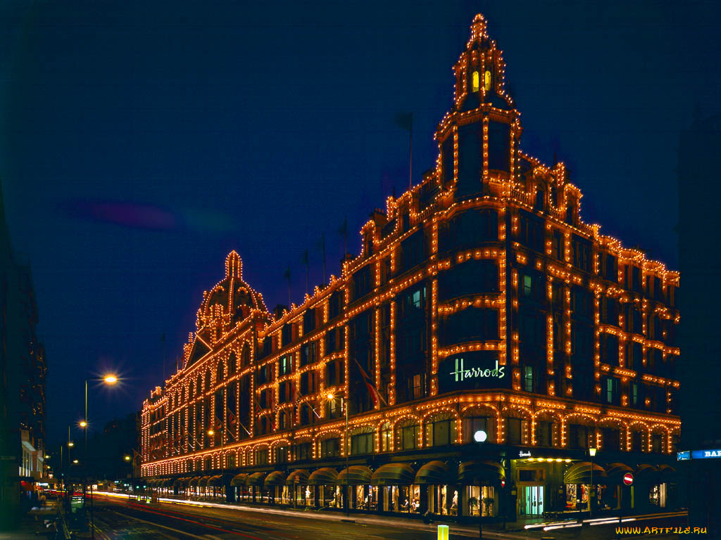 harrods, uk, города, здания, дома