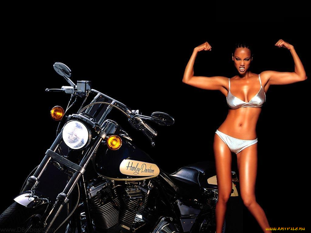 мотоциклы, мото, девушкой