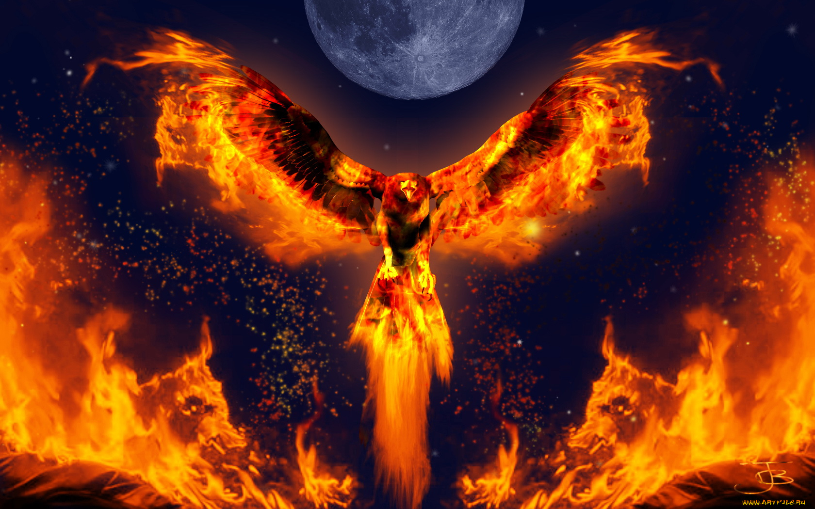 3д, графика, другое, феникс