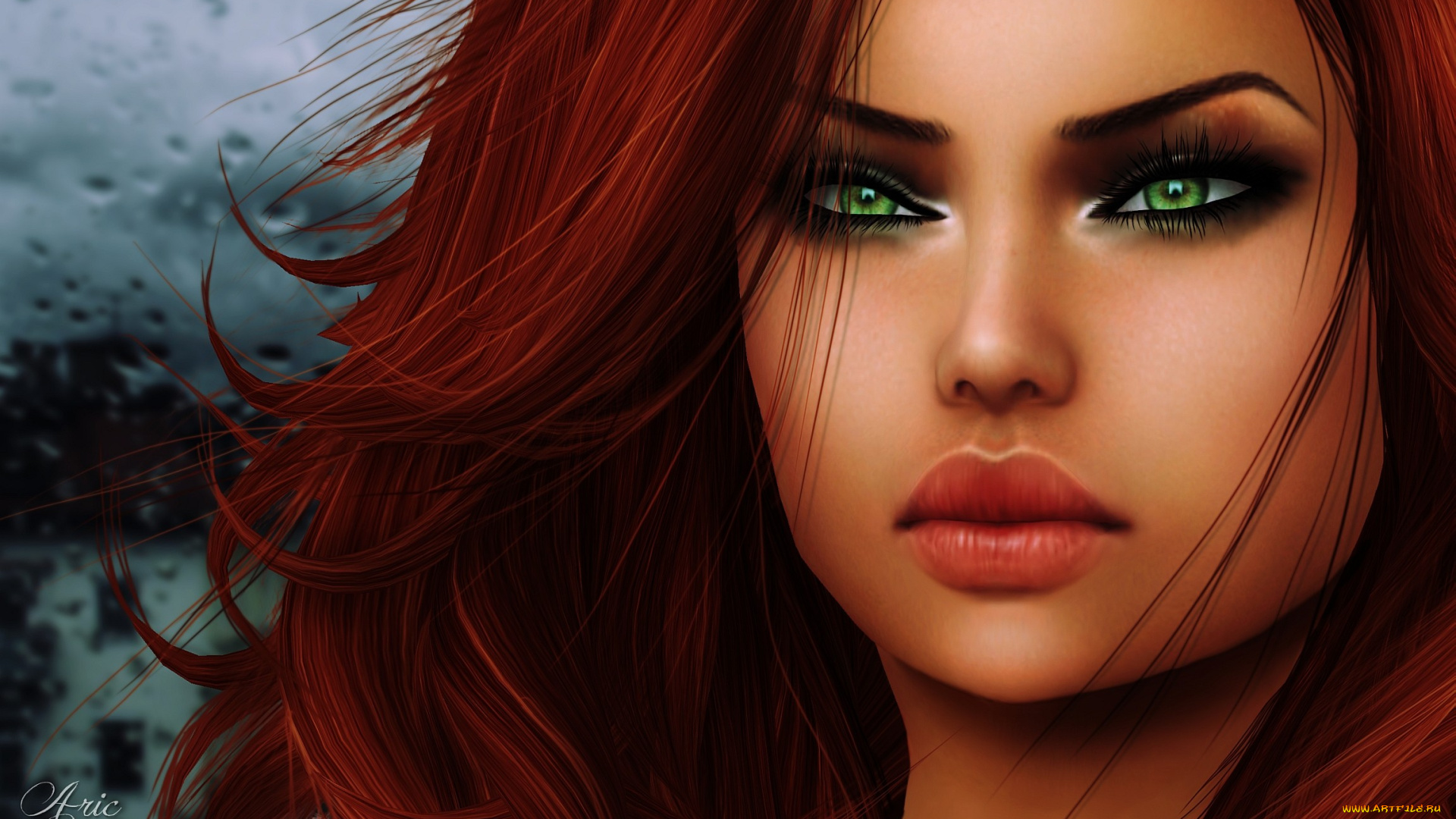 3д, графика, portraits, портрет, лицо, волосы, глаза, девушка