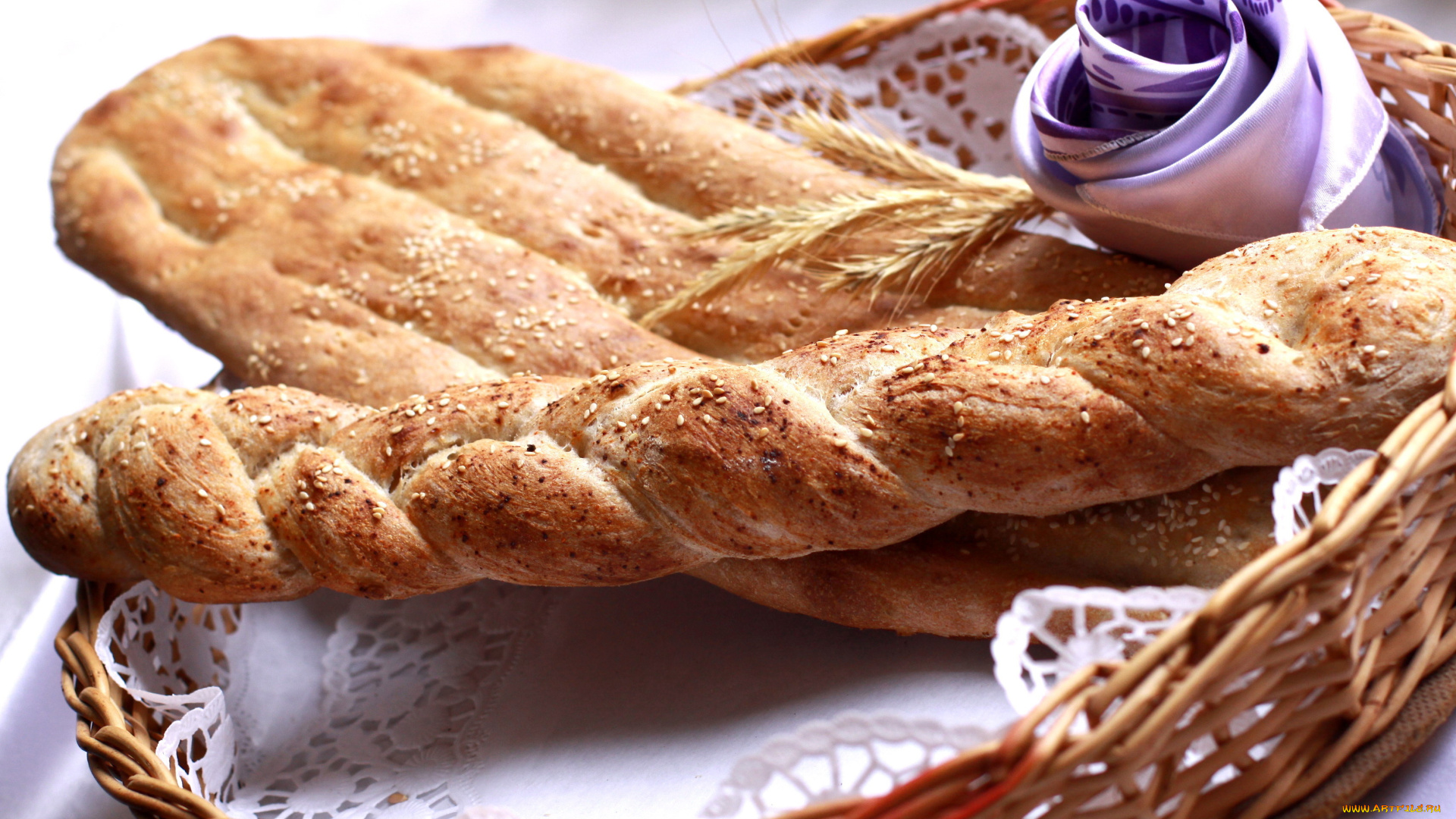 еда, хлеб, выпечка, салфетка, корзинка
