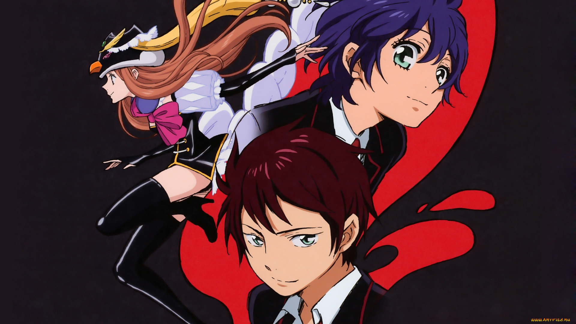 mawaru, penguin, drum, аниме, shouma, kanba, himari