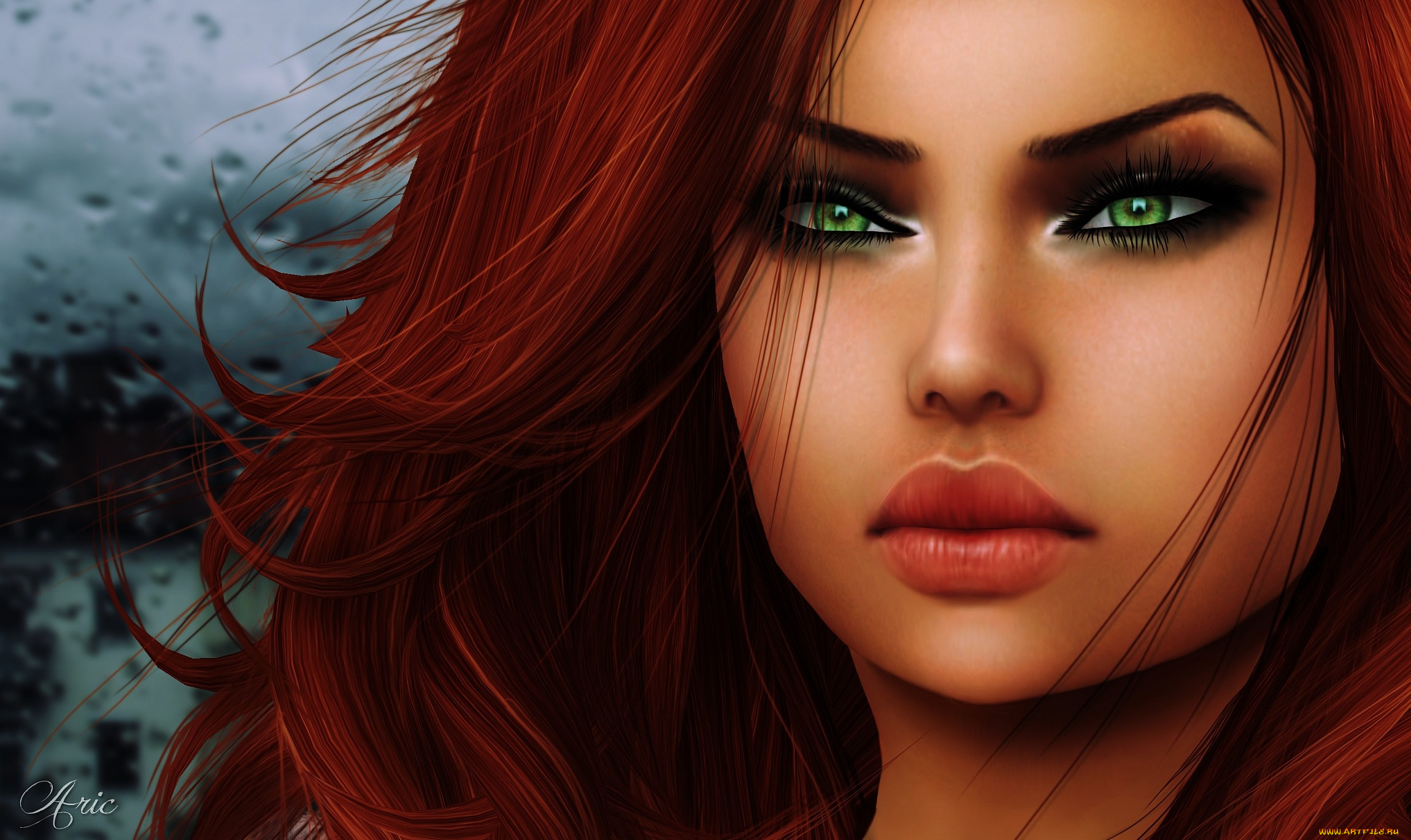 3д, графика, portraits, портрет, лицо, волосы, глаза, девушка