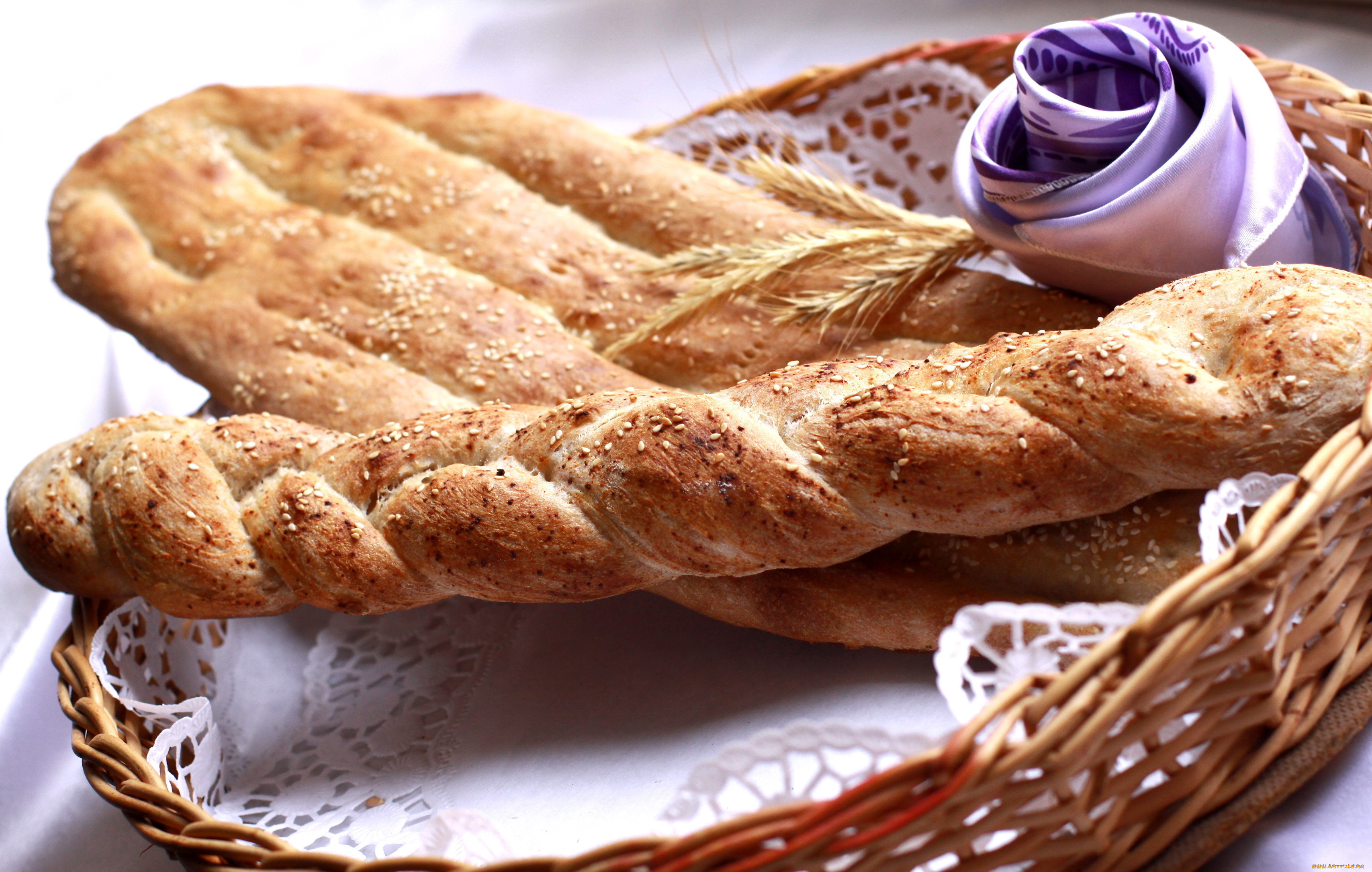 еда, хлеб, выпечка, салфетка, корзинка