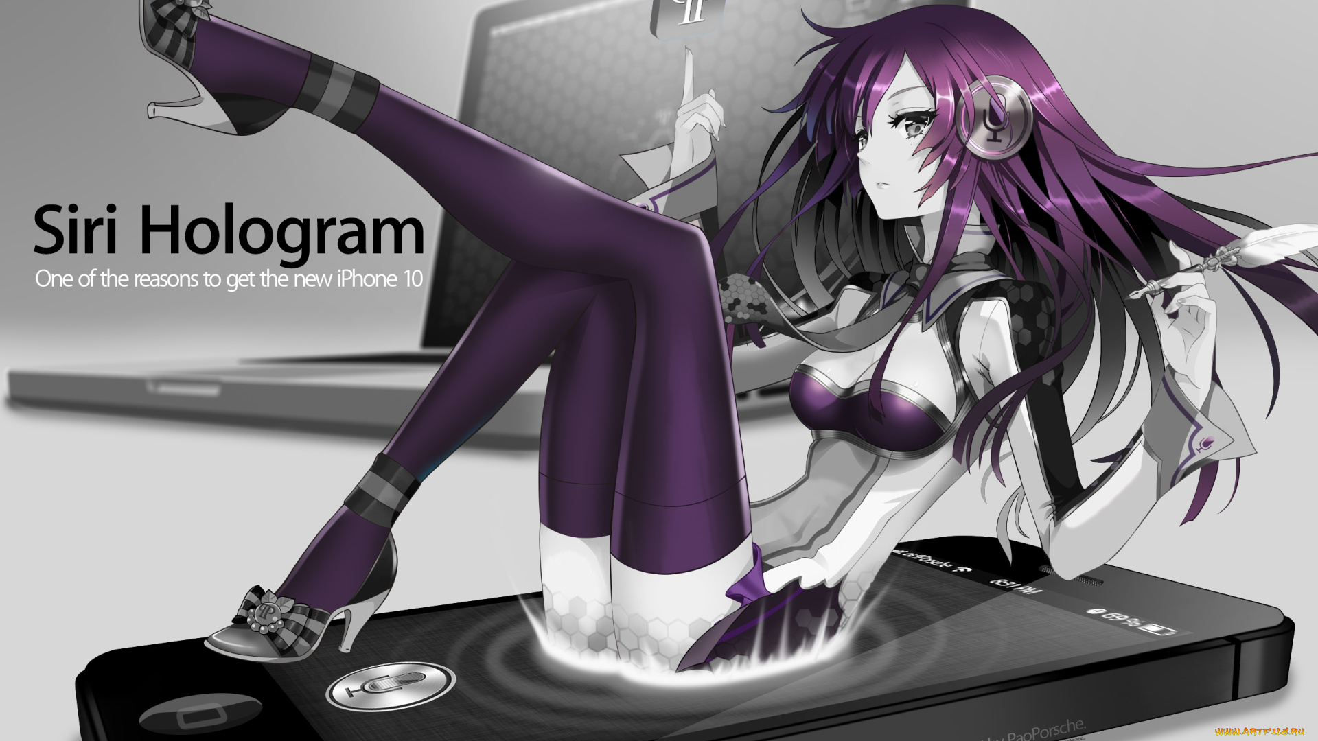 аниме, headphones, instrumental, iphone