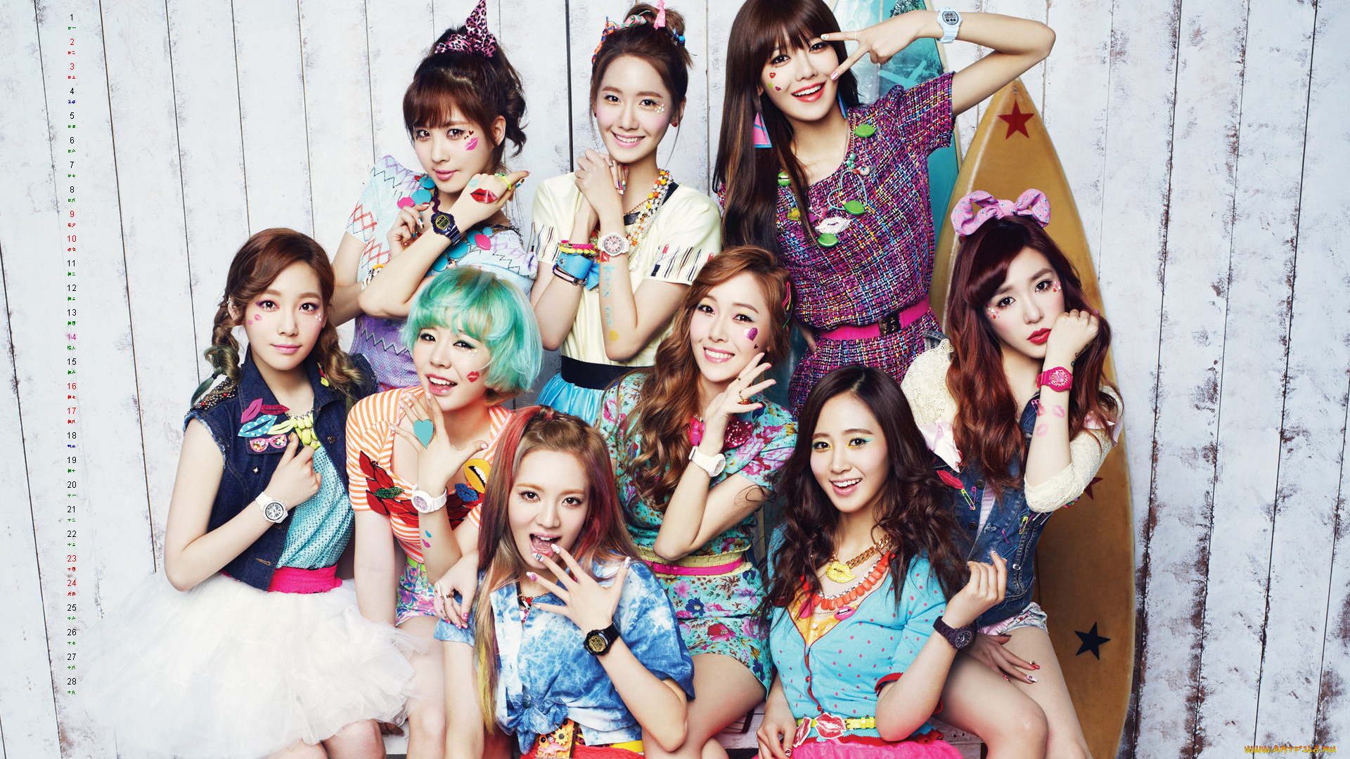 календари, девушки, азиатки