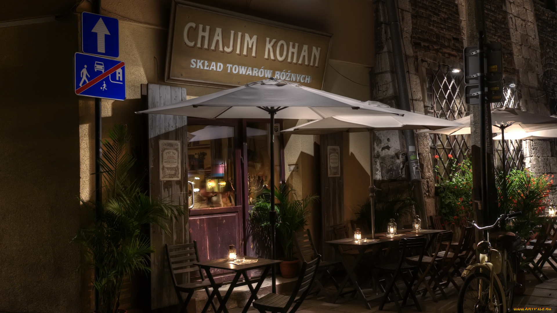 краков, польша, города, улицы, площади, набережные, ночь, огни