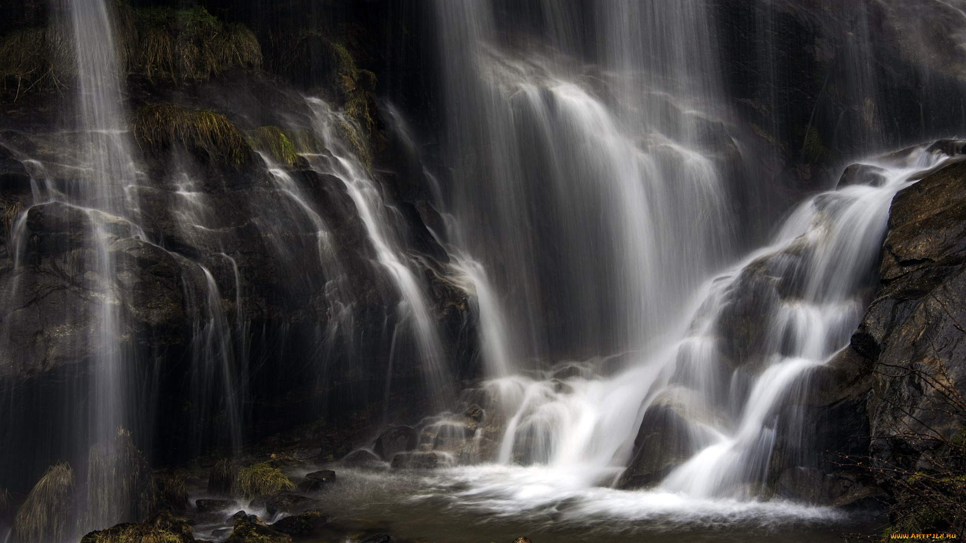 природа, водопады, камни, водопад, струи