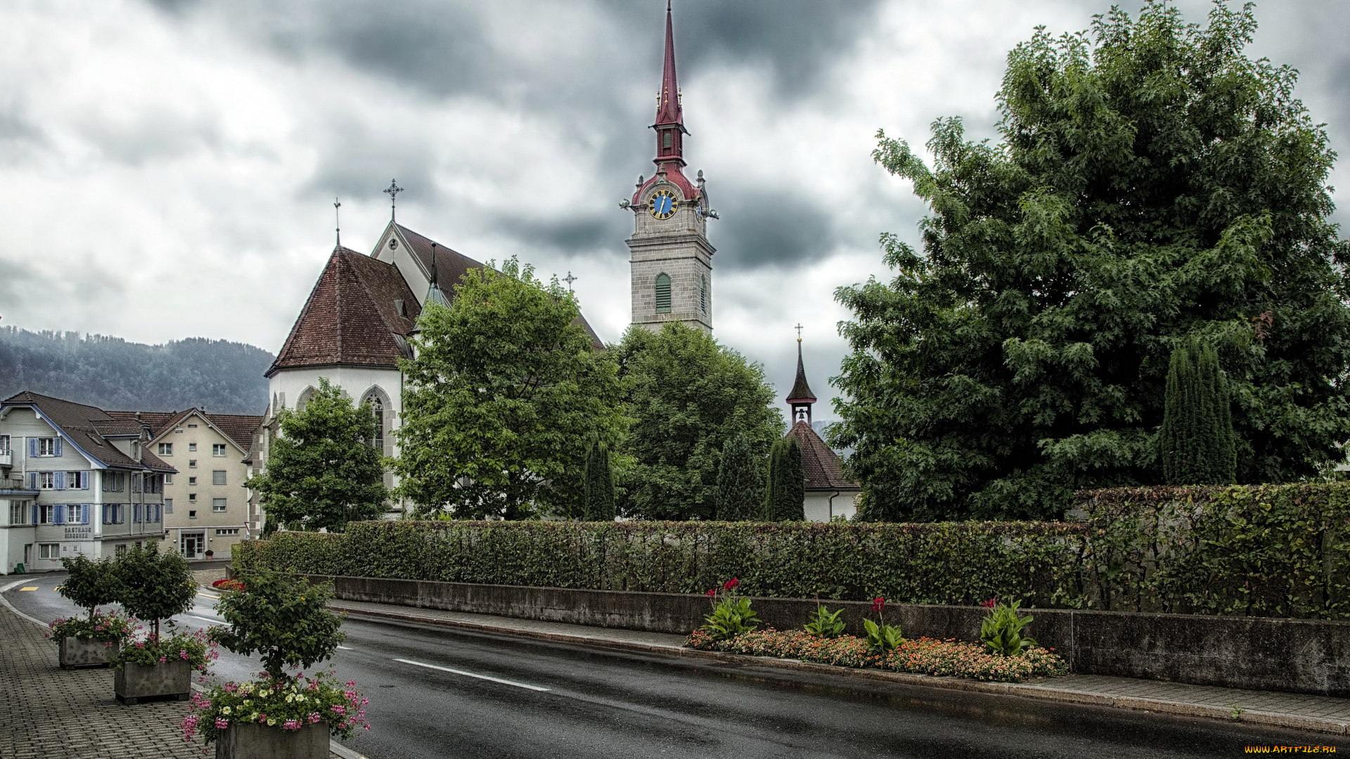 швейцария, цуг, оберегери, города, улицы, площади, набережные, дома, улица