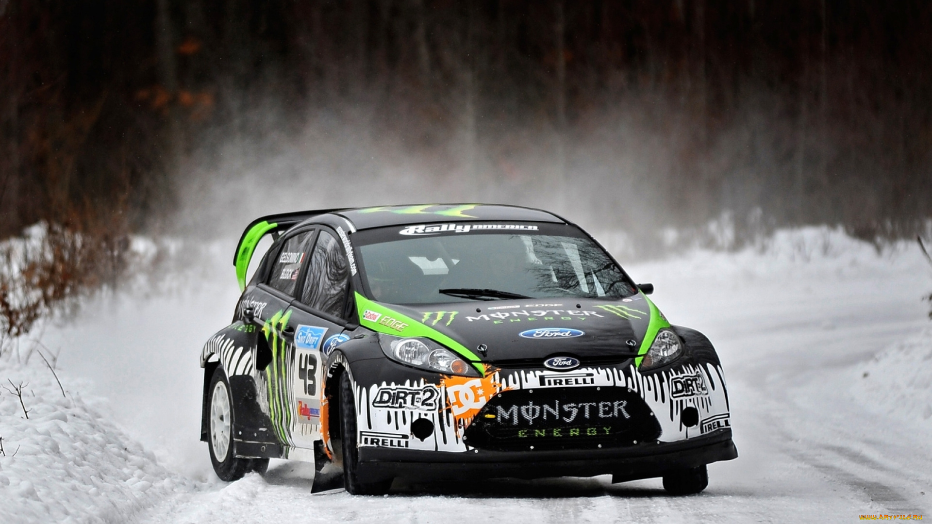 спорт, авторалли, кен, блок, ken, block, ford, fiesta, передок, rally, зима, снег