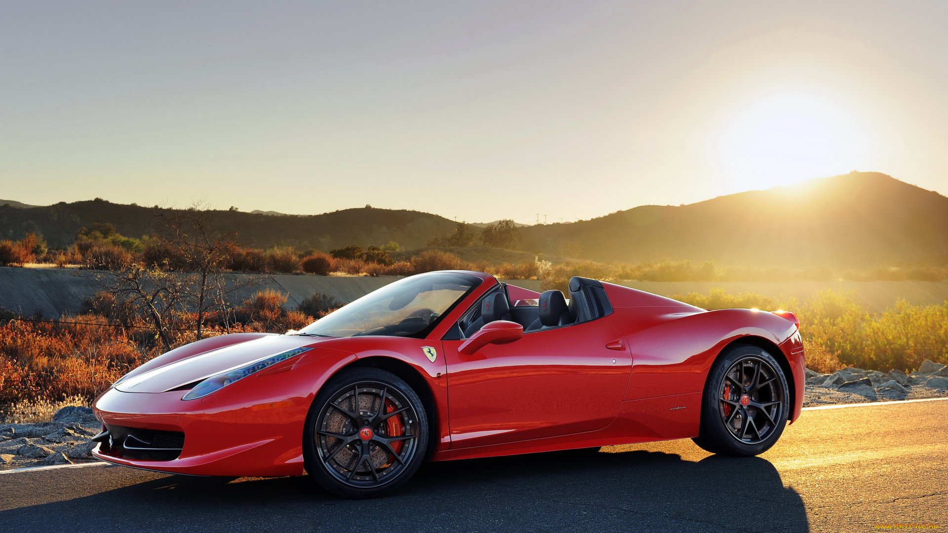 2013, hennessey, hpe700, twin, turbo, 458, , , based, on, ferrari, 458, italia, spider, , автомобили, ferrari, hennessey, закат, красный