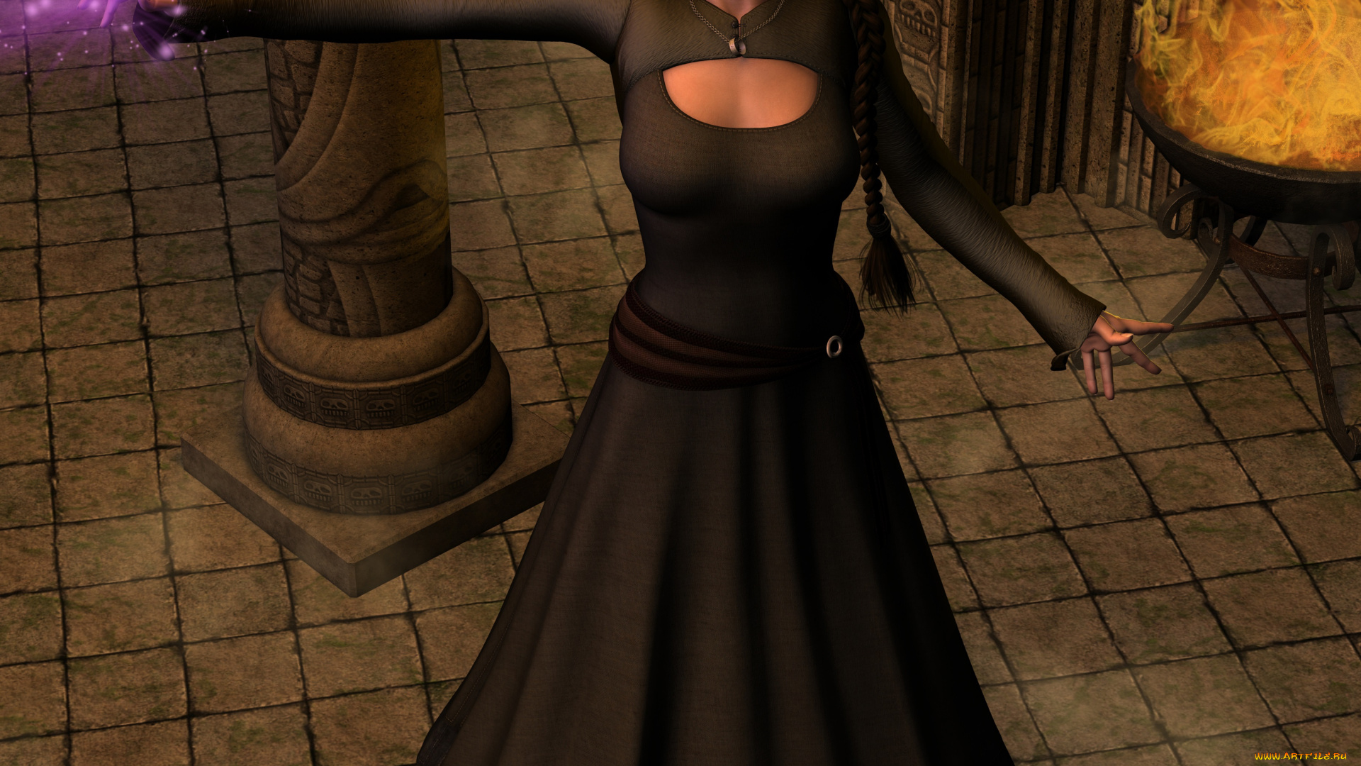 3д, графика, fantasy, , фантазия, девушка, магия