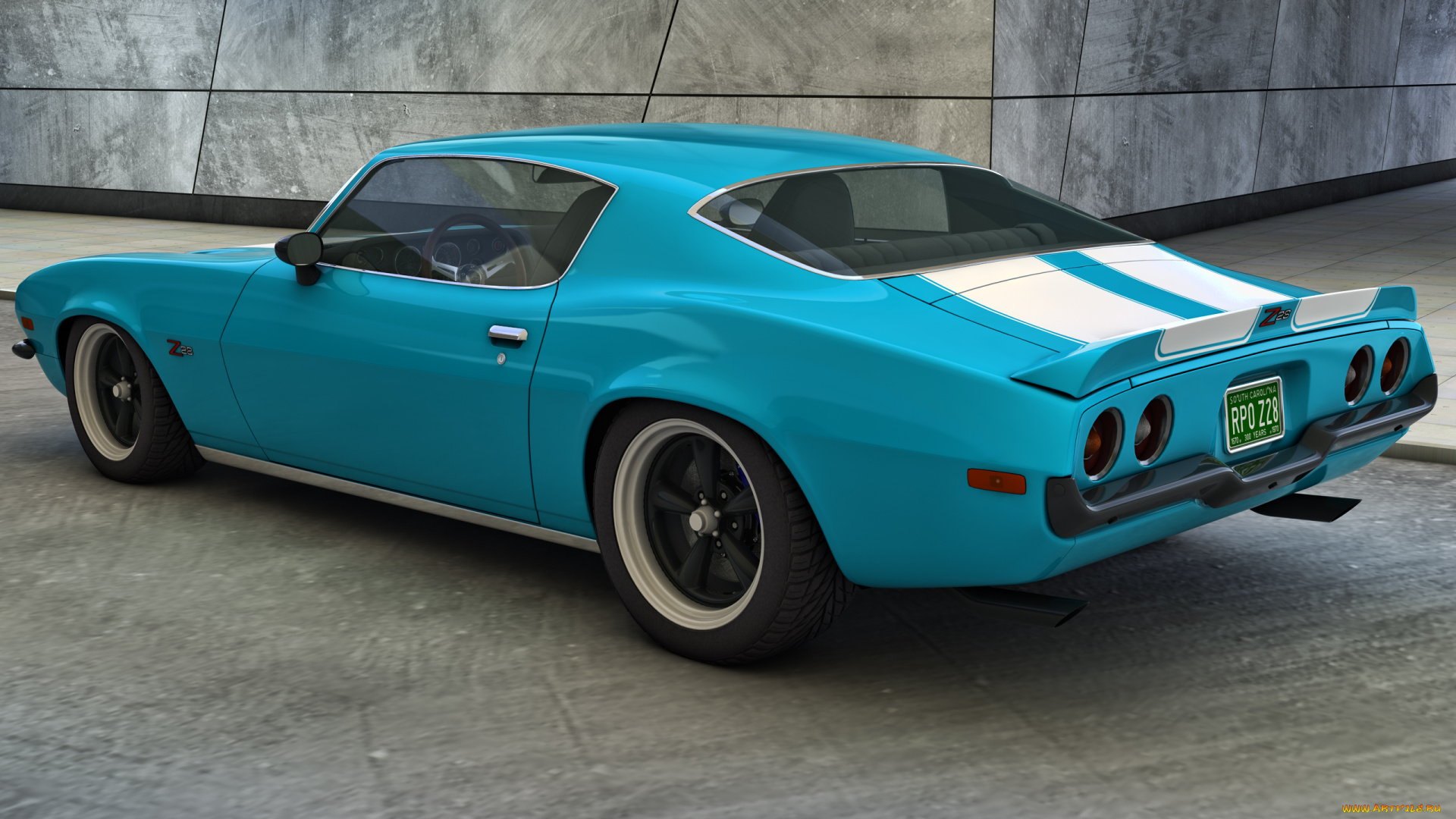 автомобили, 3д, z28, camaro, chevy, 1970