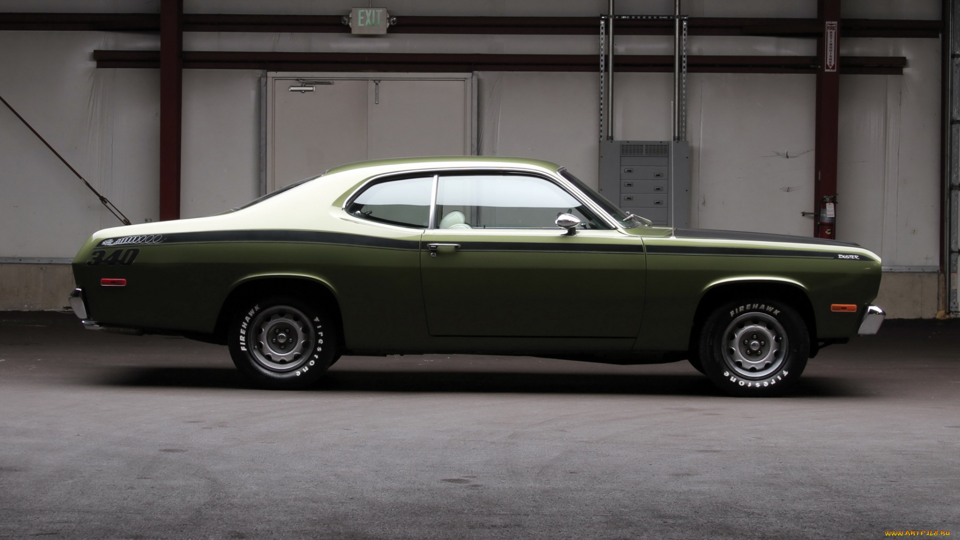 автомобили, plymouth, 1971, зеленый, vs29, duster, 340