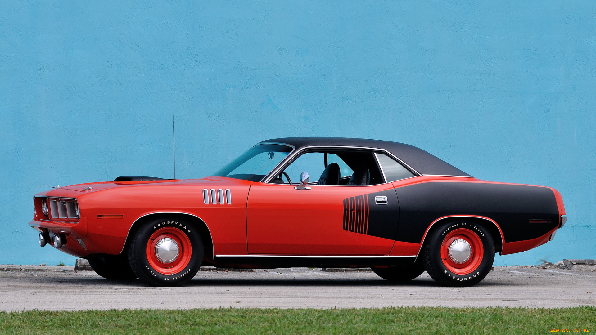 автомобили, plymouth, красный, 1971, cuda, hemi