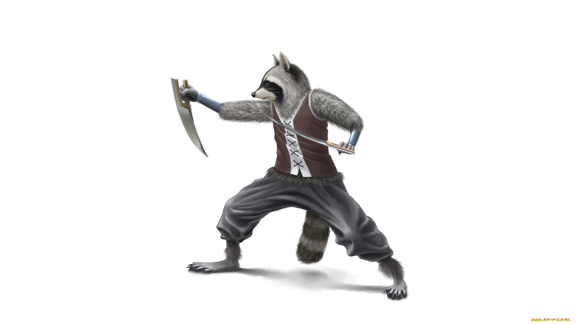 енот, воин, рисованные, минимализм, воин, оружие, енот, raccoon