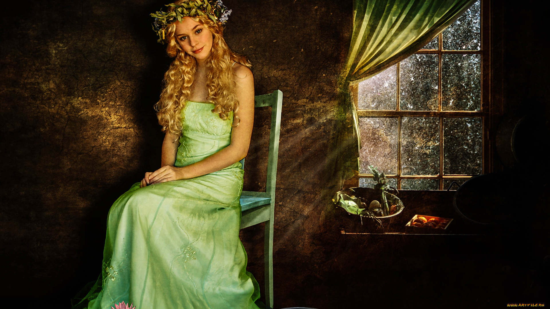 фэнтези, -временный, , не, выбирать, окно, венок