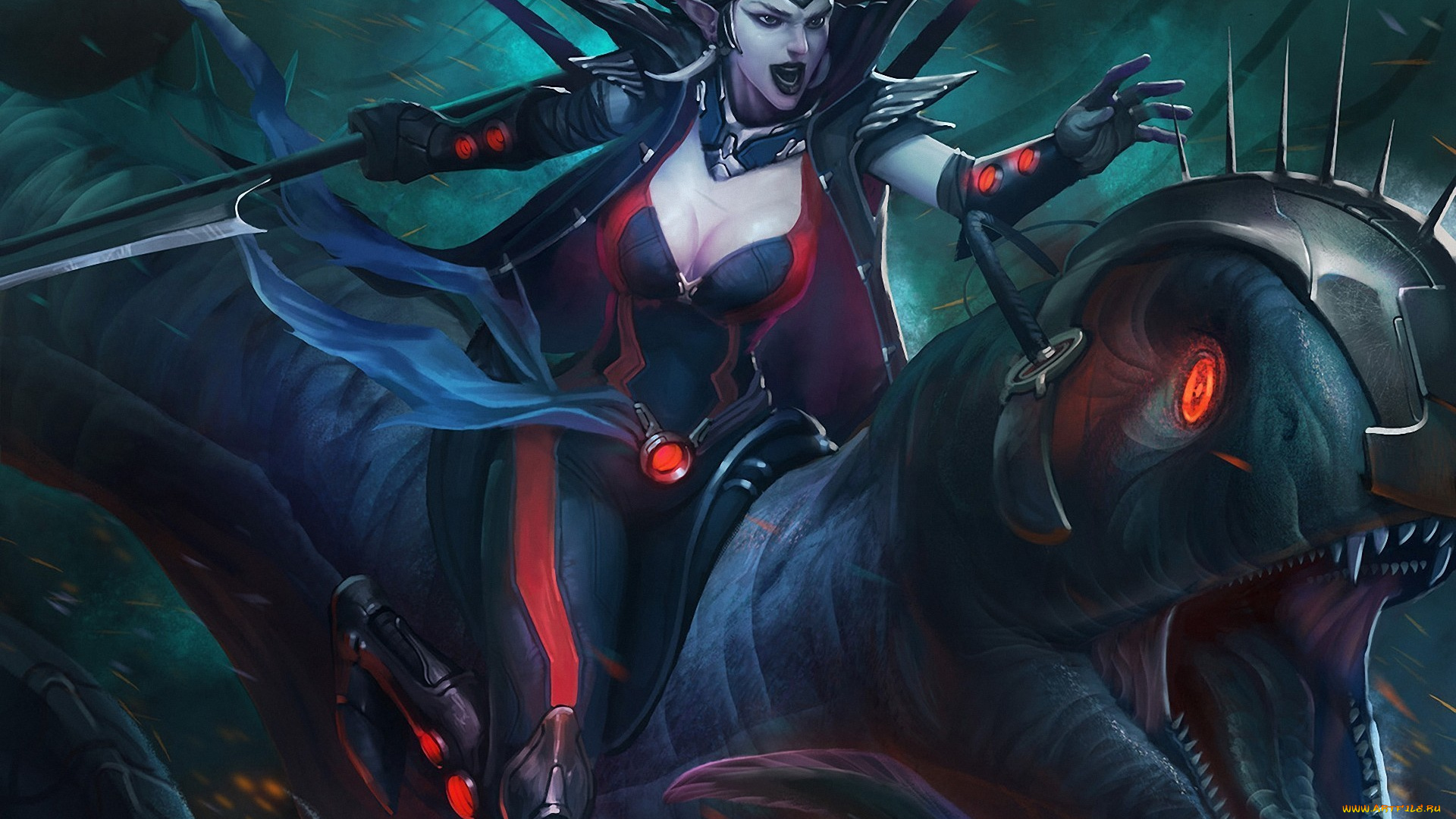 фэнтези, красавицы, и, чудовища, эльф, монстр, чудовище, атака, оружие