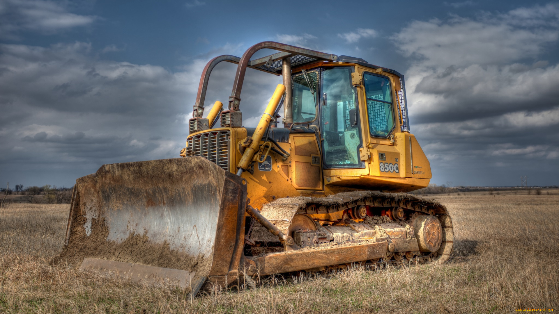 john, deere, 850c, техника, бульдозеры, на, гусенецах, бульдозер, ковш, мощь