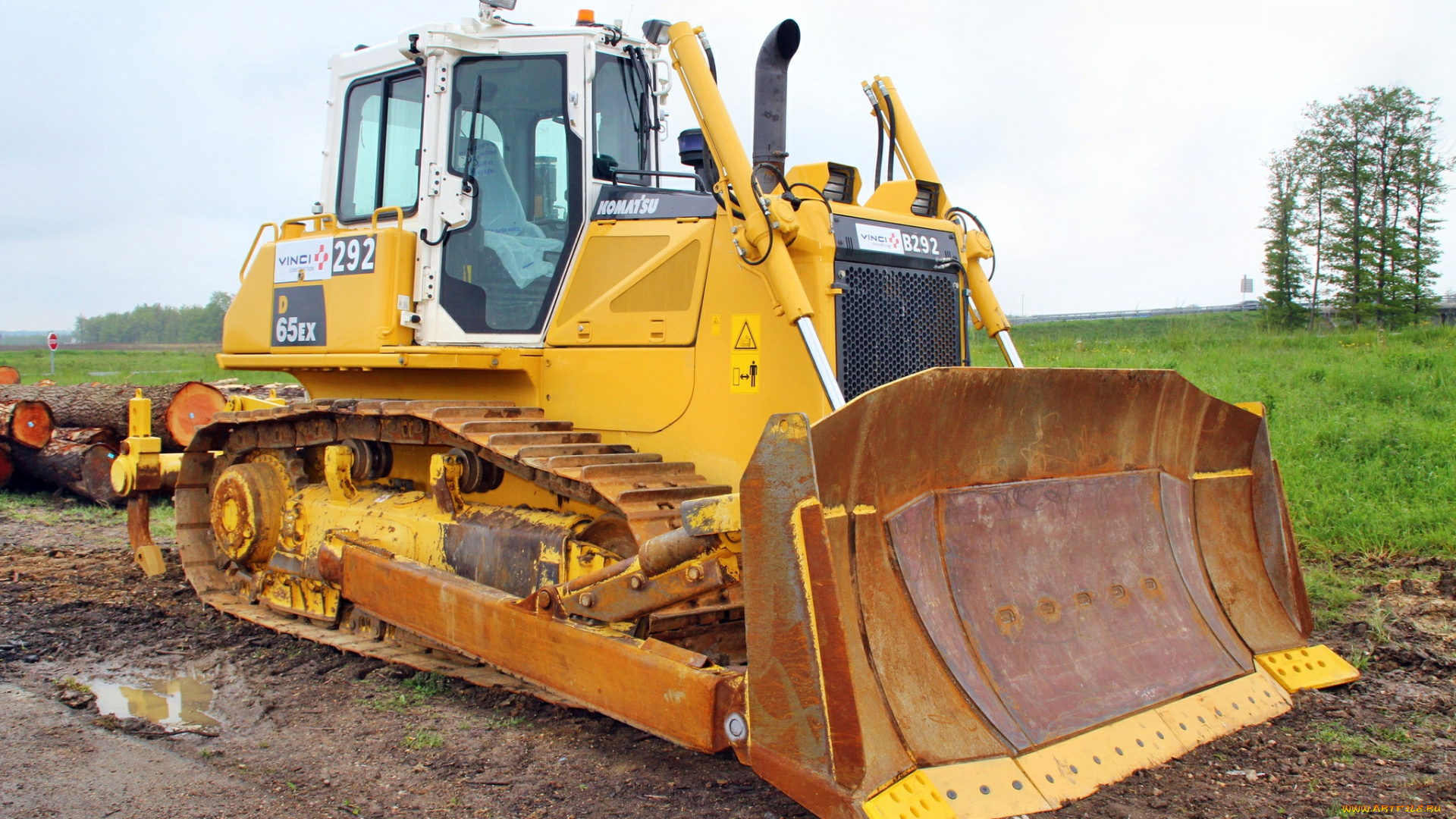 komatsu, d65ex, vinci, техника, бульдозеры, на, гусенецах, бульдозер, ковш, мощь