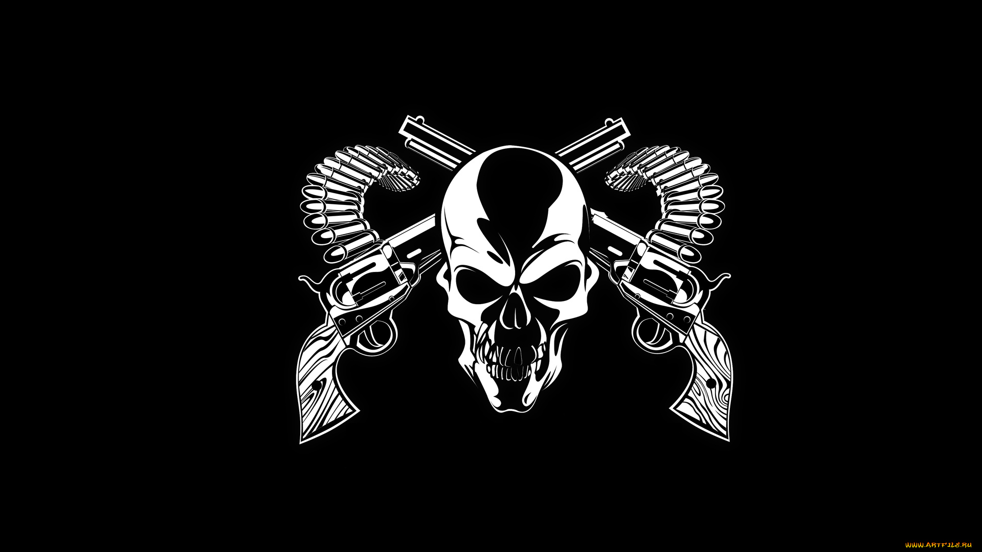 рисованные, минимализм, череп