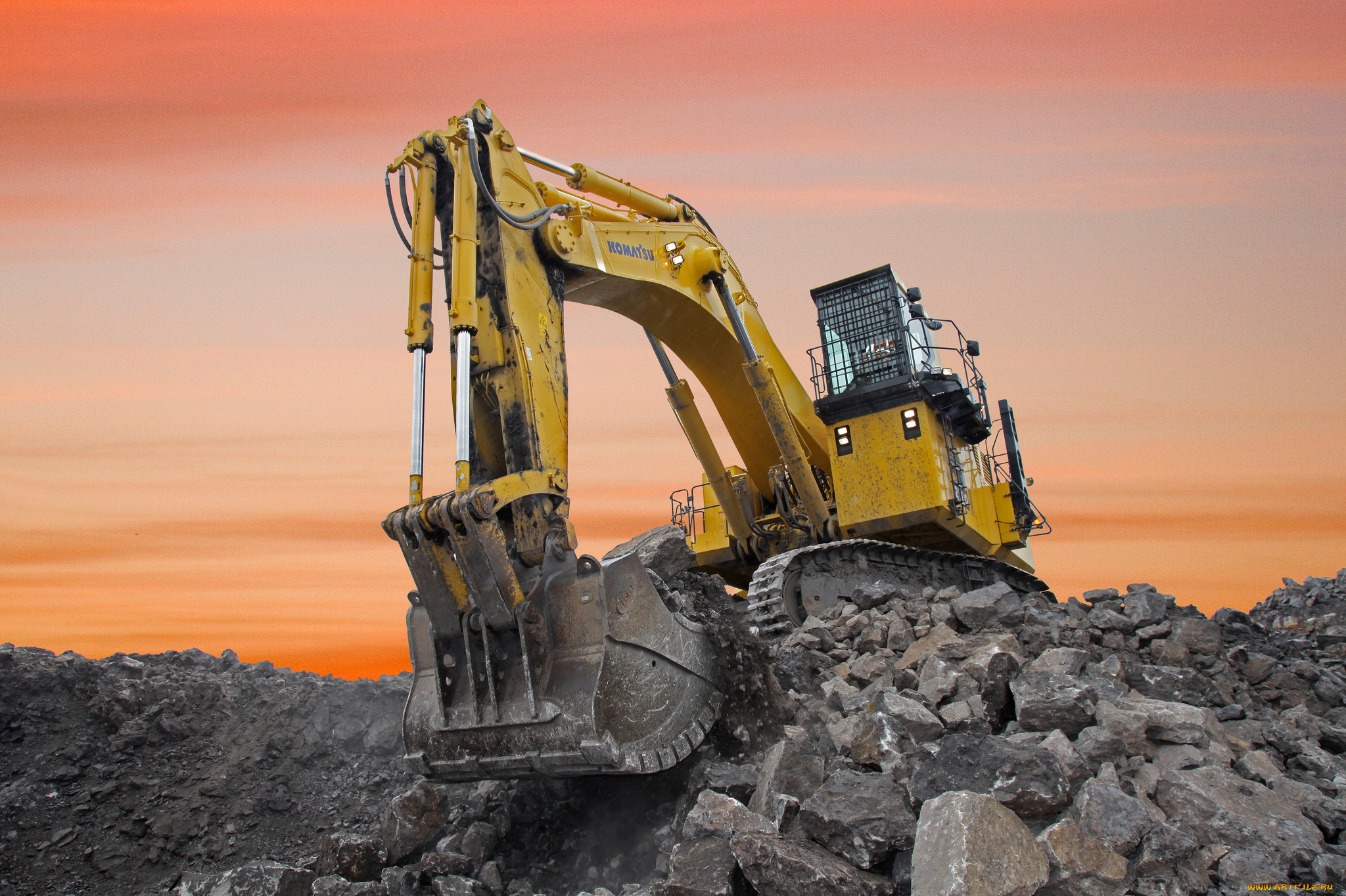 техника, экскаваторы, карьер, экскаватор, ковш