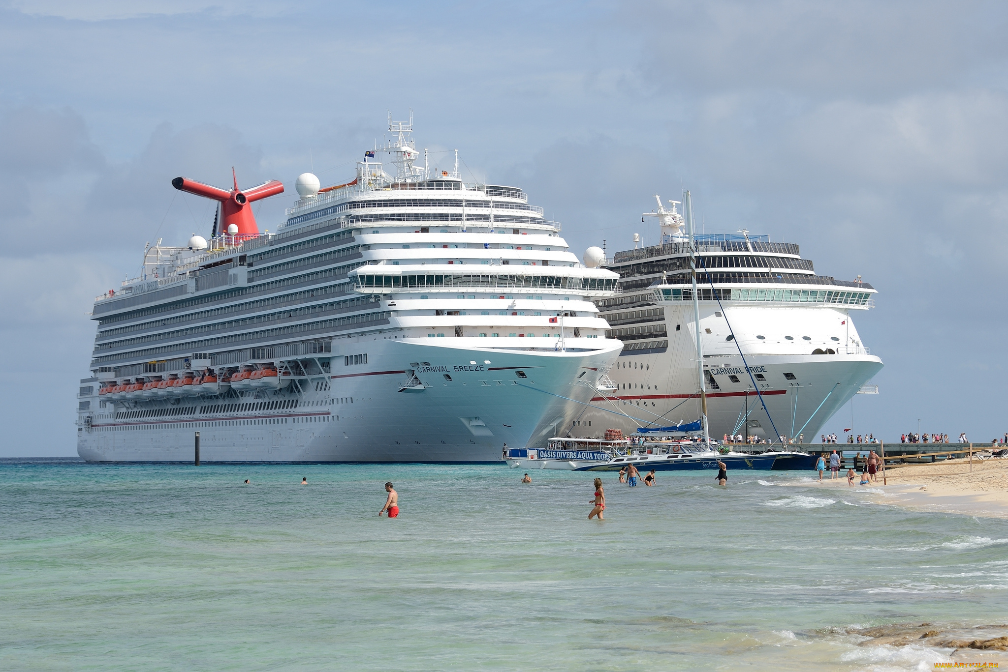 корабли, лайнеры, пляж, причал, океанские, круизные